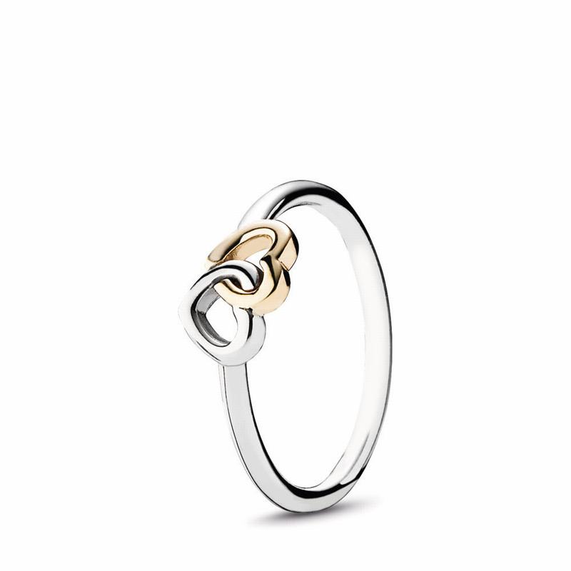 Pandora Heart To Heart Promise Ring Ireland - Two Tone - 805632EPG